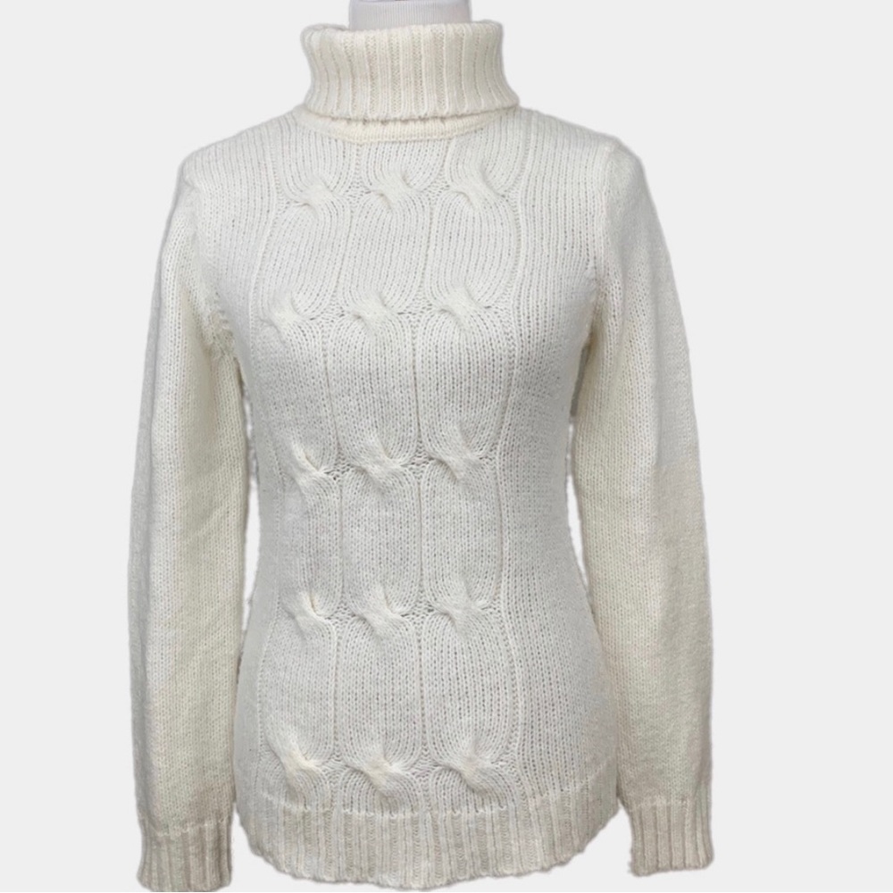 New York & Co Winter White Turtleneck Sweater S